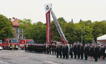 Uroczystość odbyła się na placu wewnętrznym przy KG PSP