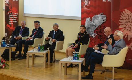 Paneliści i moderator sesji 2., dotyczącej historii SGSP. Fot. Anna Sobótka / red. PP