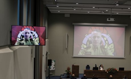 Przemówienie nadbryg. Andrzeja Bartkowiaka w trakcie uroczystego otwarcia konferencji / fot. Piotr Sowizdraniuk / SA PSP Kraków