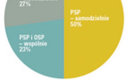 Wykres 3	Działania jednostek ochrony przeciwpożarowej w 2021 r. z podziałem na działania samodzielne i wspólne (opracowanie własne na podstawie danych z SWD PSP)