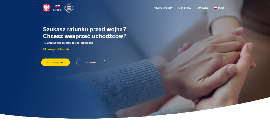 zrzut ekrau ze strony www.pomagamukrainie.gov.pl