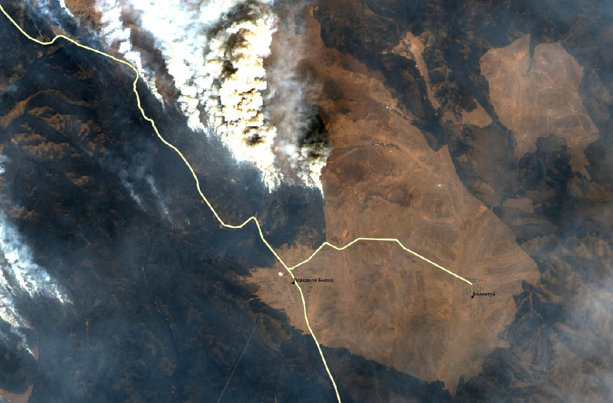 Pożar Syberii w 2015 r. - zdjęcie satelitarne / fot. Wikipedia / domena publiczna