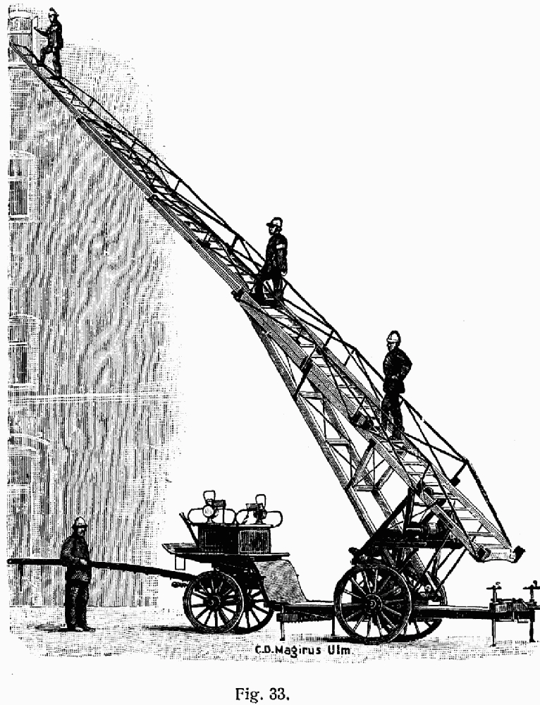 Drabina pożarnicza Magirus, 1904 r. / fot. Wikipedia / domena publiczna