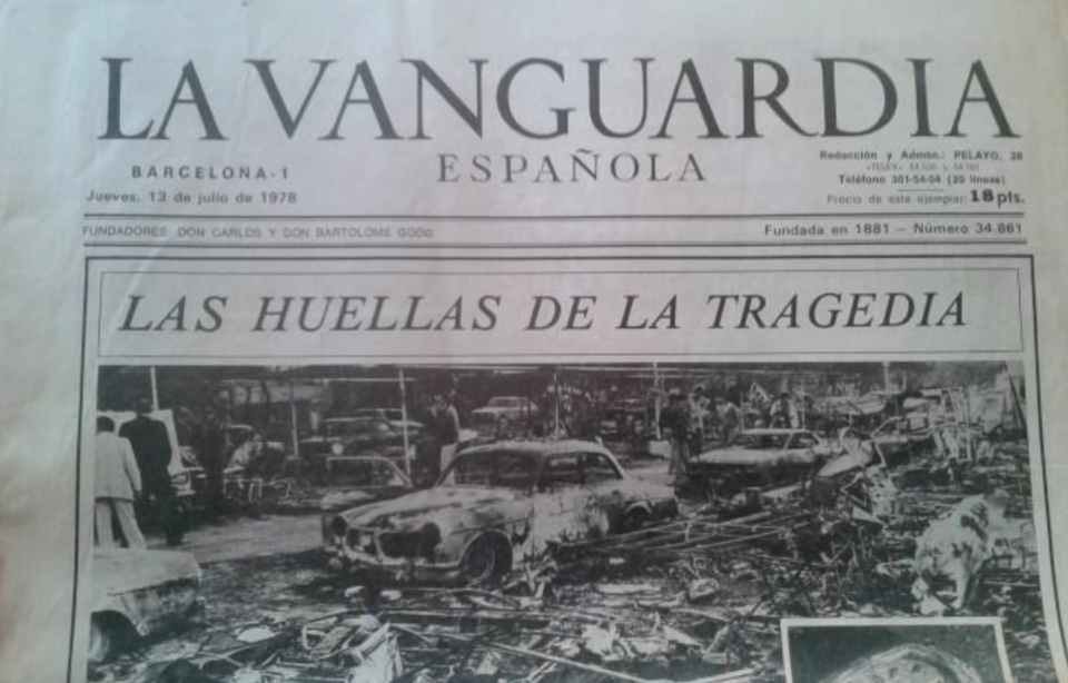 O tragedii było głośno w mediach, pisano o niej na przykład w „La Vanguardia Española” z 13 lipca 1978 r.  fot. kadr z Fascinating Horror, The Los Alfaques Disaster | A Short Documentary | Fascinating Horror / YouTube (https://www.youtube.com/watch?v=v2h4vw9cYP8)