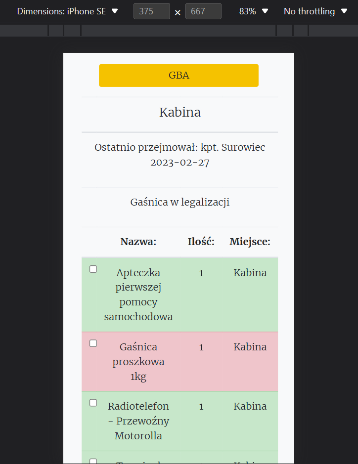 3 Wyposażenie - widok mobilny