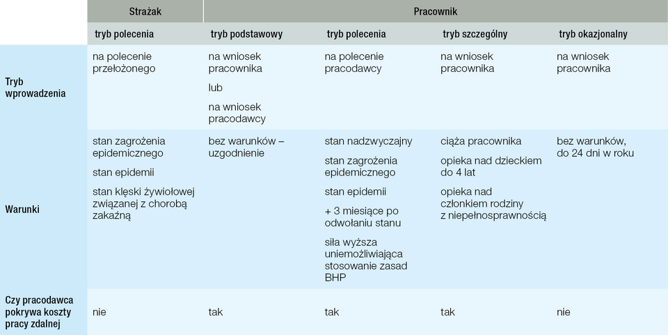 Ogólny schemat funkcjonowania służby/pracy zdalnej