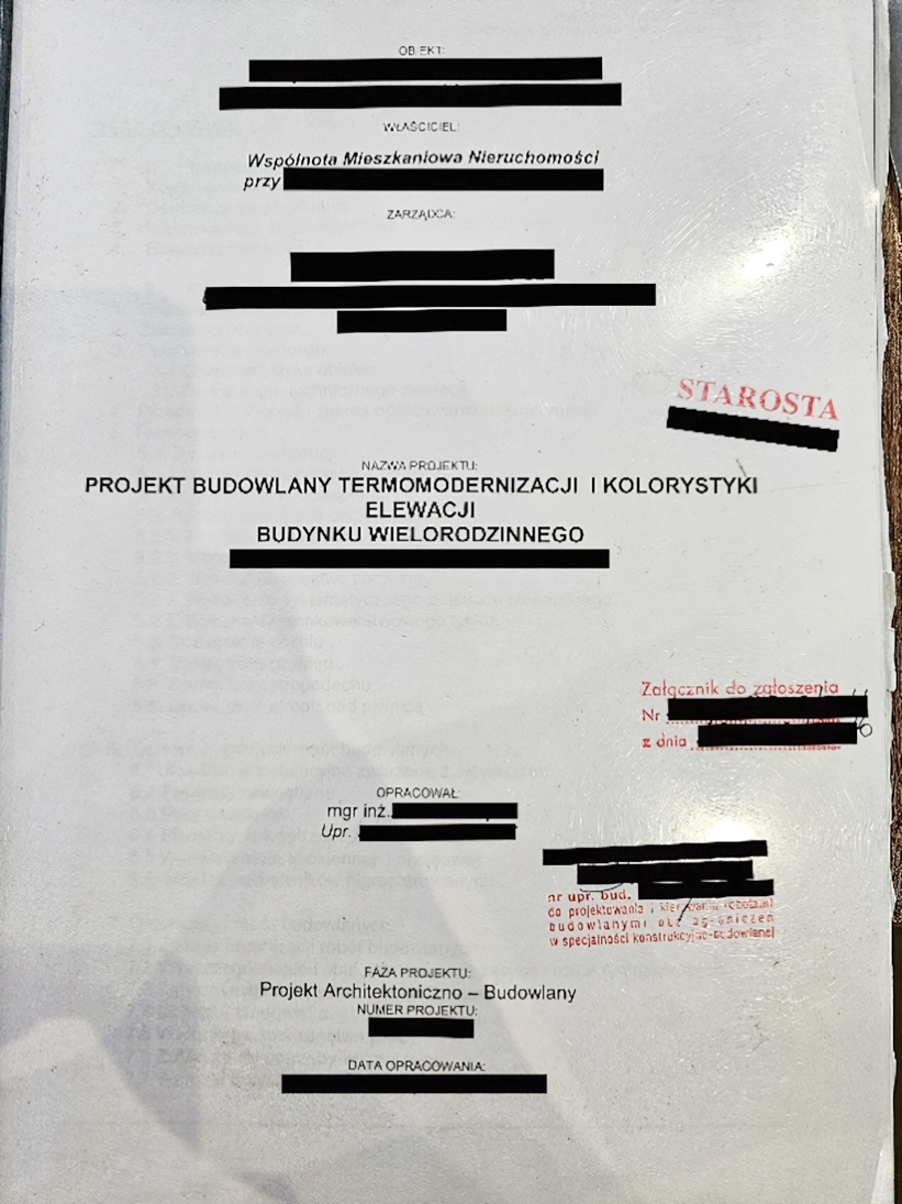 Audyt energetyczny budynku mieszkalnego wielorodzinnego oraz projekt budowlany termomodernizacji i kolorystyki elewacji budynku wielorodzinnego, w którym znajduje się budowla ochronna