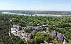 „Panorama CNBOP-PIB” Widok na CNBOP-PIB z lotu ptaka (czy też drona) fot. arch. CNBOP-PIB