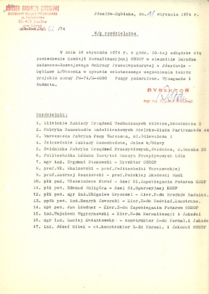 Archiwalne dokumenty OBROP z zakresu normalizacji / źródło: archiwum CNBOP-PIB