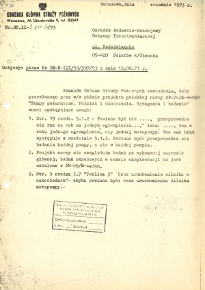 Archiwalne dokumenty OBROP z zakresu normalizacji / źródło: archiwum CNBOP-PIB