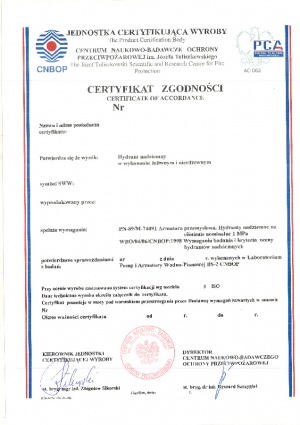 Certyfikat zgodności / źródło: archiwum CNBOP-PIB (2)