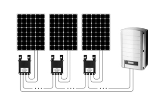 rys. 7. Schemat instalacji elektrycznej PV z zamontowanymi optymizerami mocy SolarEdge P 300