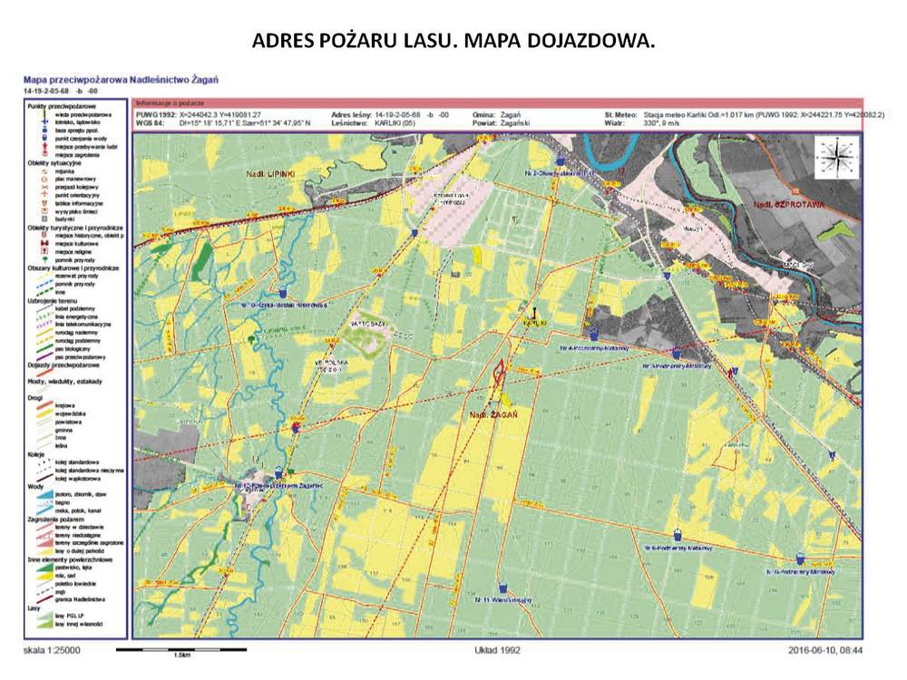 Rys. 1 - adres pożaru lasu