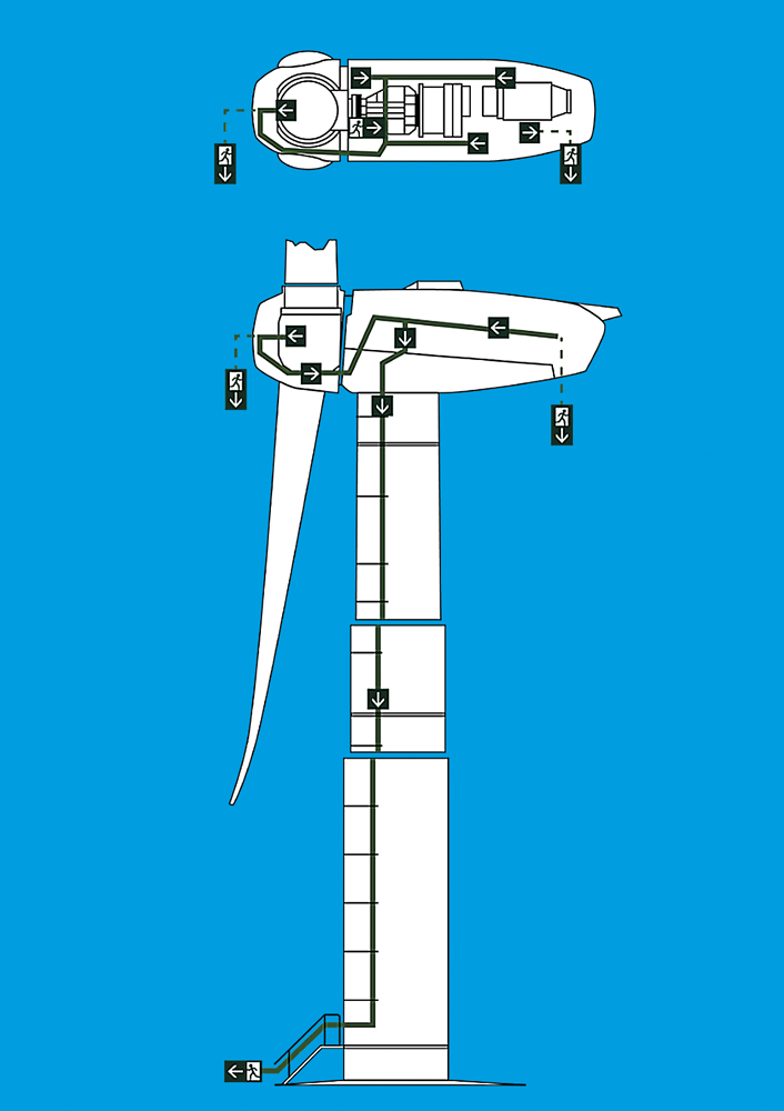 pod wiatr schemat ewakuacji